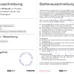 Stellenausschreibung: Studentische Hilfskraft im Projekt TORCH – Transformatives Lehren und Lernen zu Nachhaltigkeit